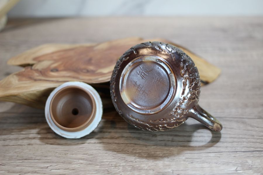 天然落灰 柴燒爆裂紋茶壺-葉敏祥老師 