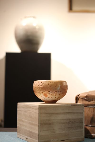 志野釉 柴燒茶碗-張膺康老師 