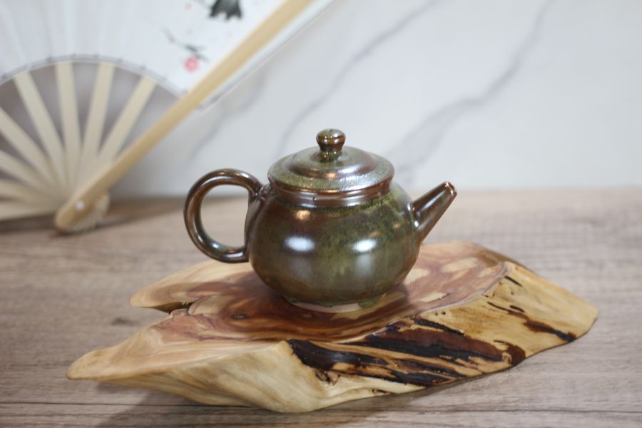 天目釉 柴燒茶壺-葉敏祥老師 
