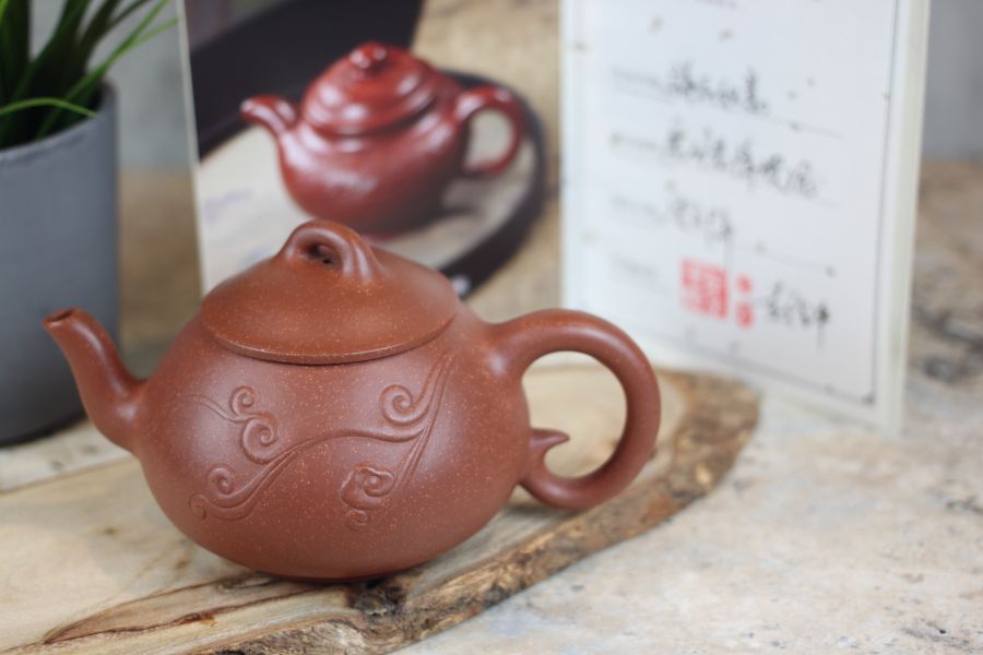 祥雲如意 原礦老降坡泥 宜興紫砂 彭全中製 300ml 