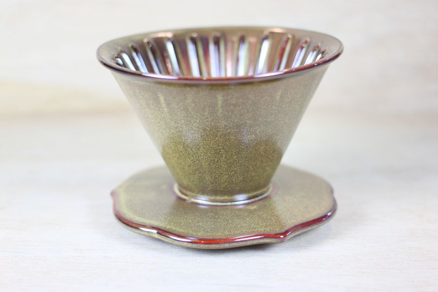 茶墨色 50度角濾杯 自然釉咖啡濾杯 鶯歌燒 