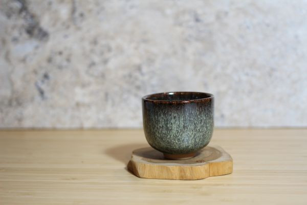 90ml 遠紅外線天目釉 直身圓口茶杯 酒杯 鶯歌名家葉敏祥作 