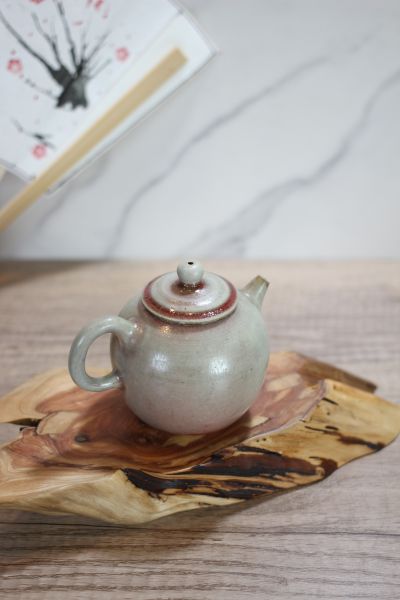 鈞釉 柴燒梨型茶壺-葉敏祥老師 