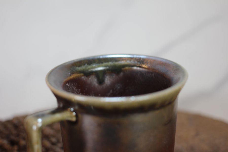 240ml 柴燒古銅金 方韻杯 咖啡杯 台灣鶯歌製 