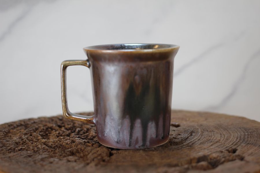 柴燒古銅金 方韻杯 咖啡杯 台灣鶯歌製 