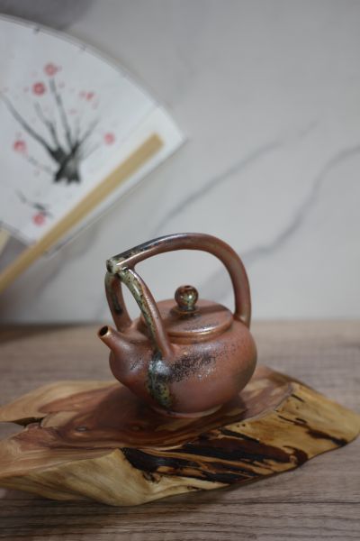 柴燒 天然落灰 提樑茶壺 -葉敏祥老師 