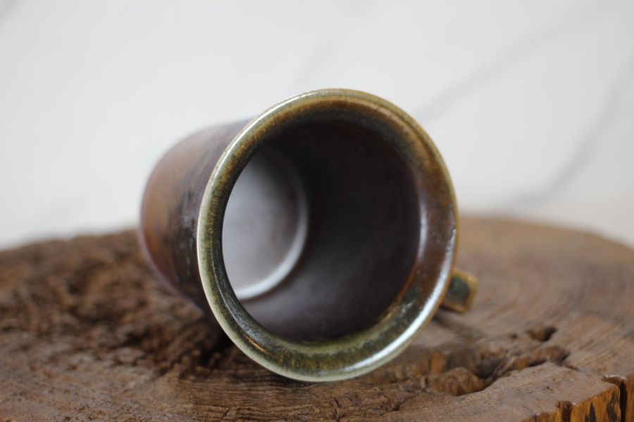 240ml 柴燒古銅金 方韻杯 咖啡杯 台灣鶯歌製 