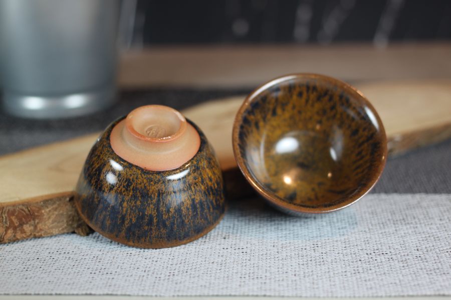 豹紋 天目釉 一茶壺兩杯組 鶯歌名家葉敏祥作 240ml 