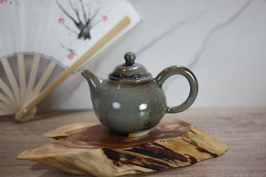 天目釉 柴燒大耳茶壺-葉敏祥老師 