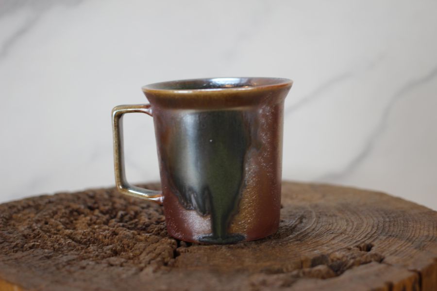 240ml 柴燒古銅金 方韻杯 咖啡杯 台灣鶯歌製 