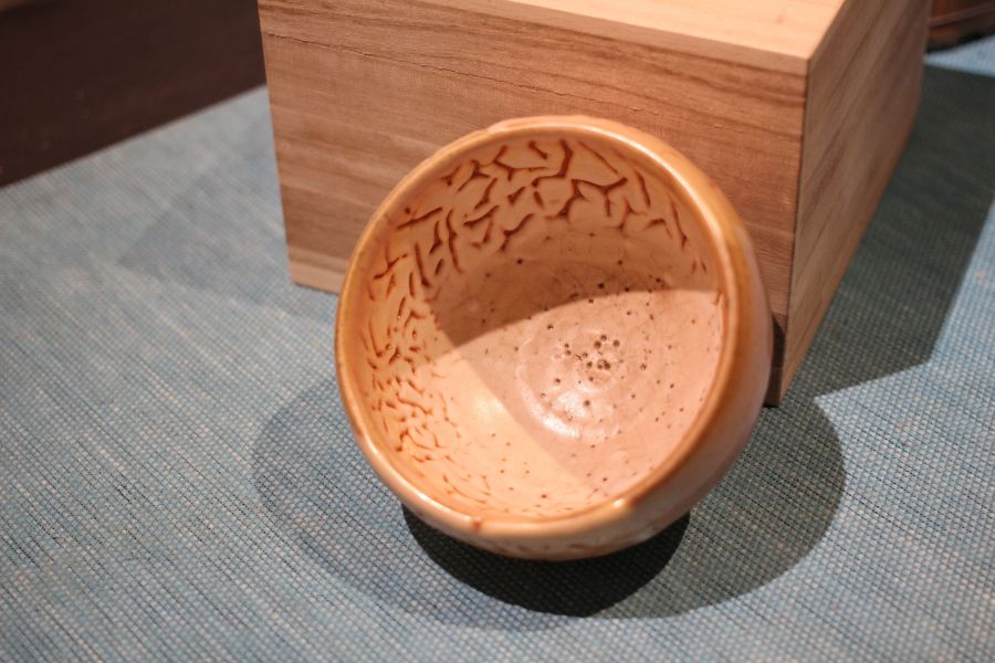 志野釉 柴燒茶碗-張膺康老師 