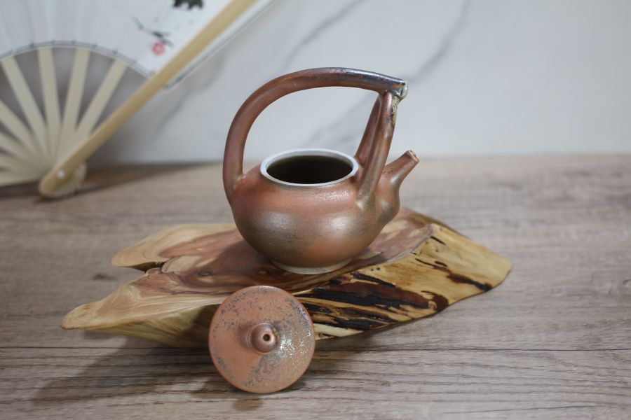 柴燒 天然落灰 提樑茶壺 -葉敏祥老師 