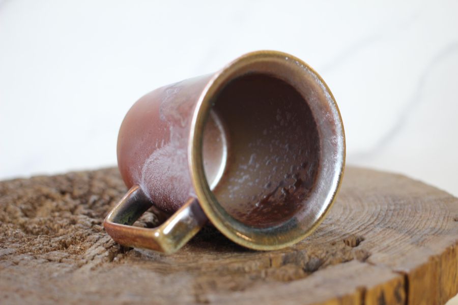 240ml 柴燒古銅金 方韻杯 咖啡杯 台灣鶯歌製 