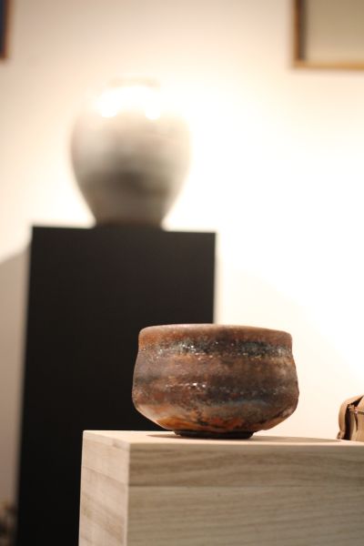 志野釉 柴燒重落灰茶碗-張膺康老師 