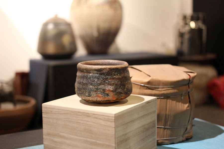 志野釉 柴燒重落灰茶碗-張膺康老師 