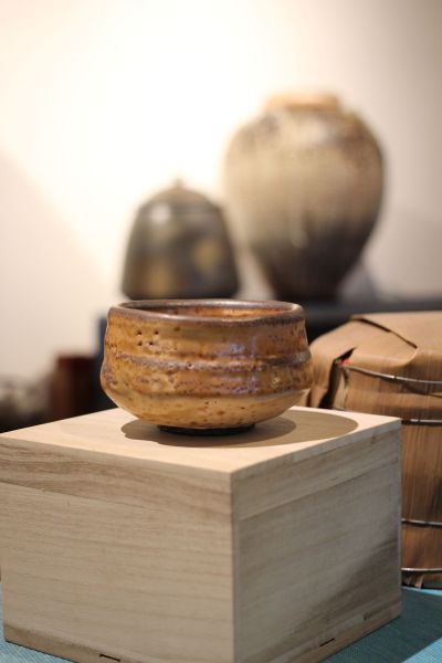 志野釉 柴燒茶碗-張膺康老師 