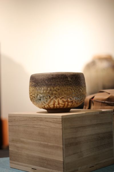 志野釉 柴燒茶碗-張膺康老師 