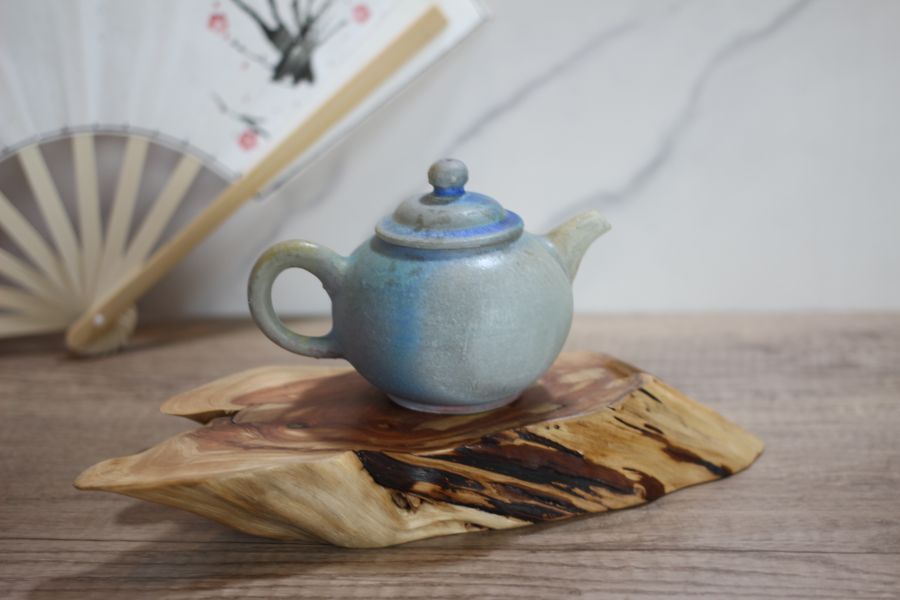 孔雀藍 柴燒茶壺-葉敏祥老師 