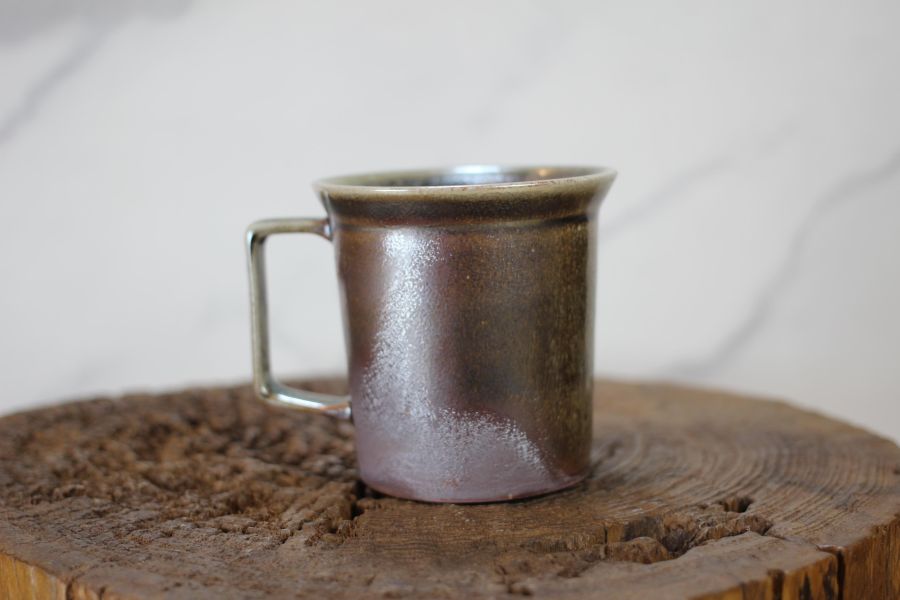 240ml 柴燒古銅金 方韻杯 咖啡杯 台灣鶯歌製 