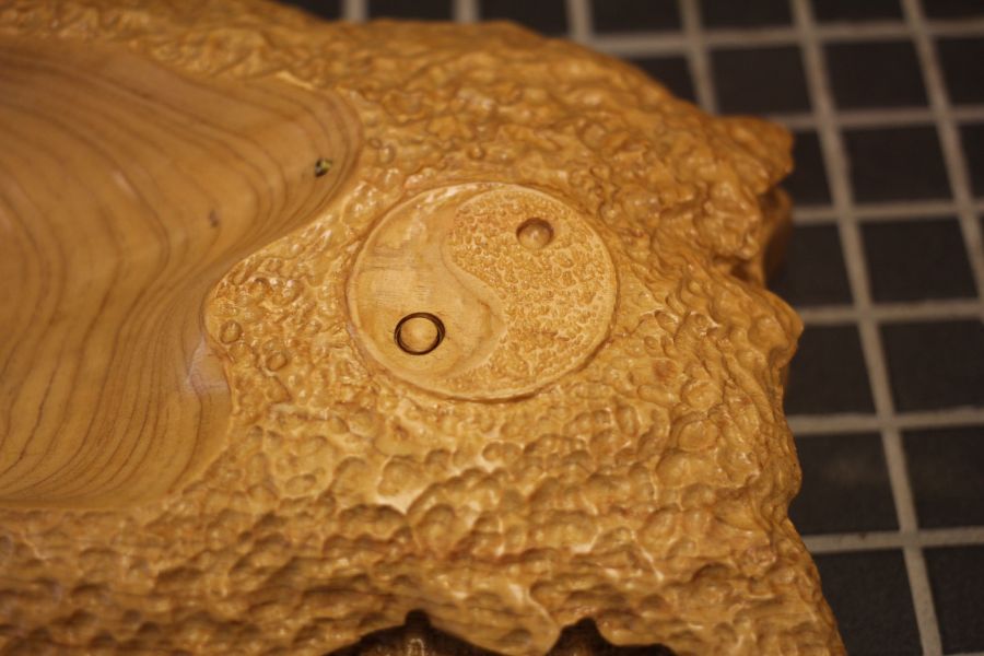 台灣紅檜 臥香座 手刻太極造型 三峽日月坊出品 