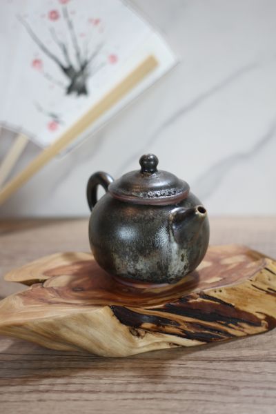 天目釉 柴燒茶壺-葉敏祥老師 