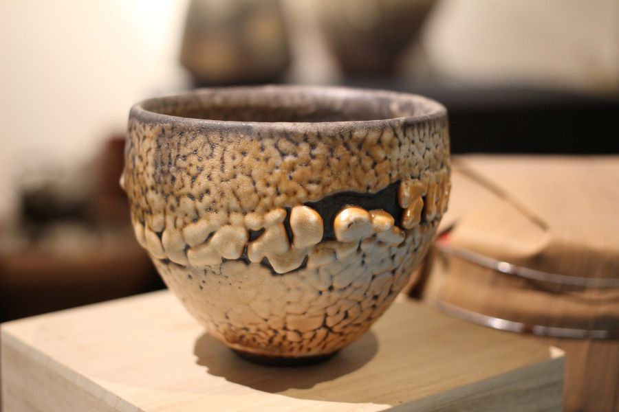 志野釉 柴燒茶碗-張膺康老師 