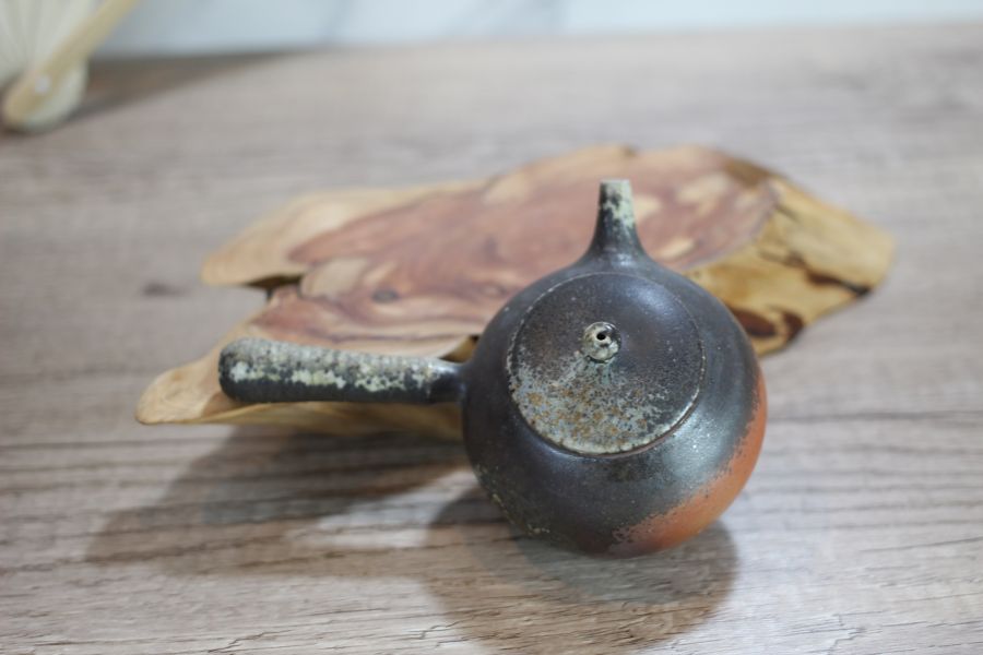 天然落灰 柴燒側把茶壺-葉敏祥老師 