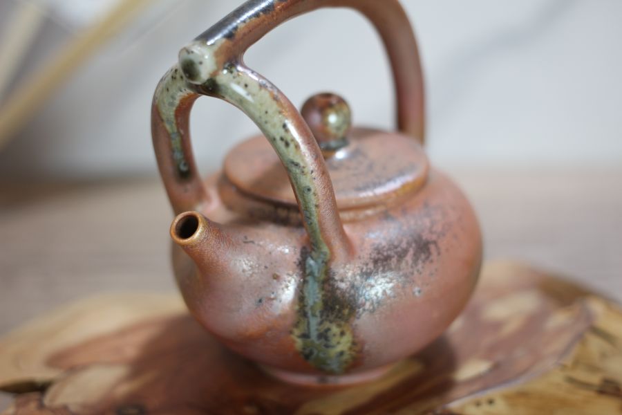 柴燒 天然落灰 提樑茶壺 -葉敏祥老師 