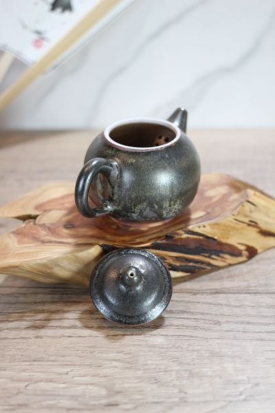 天目釉 柴燒茶壺-葉敏祥老師 