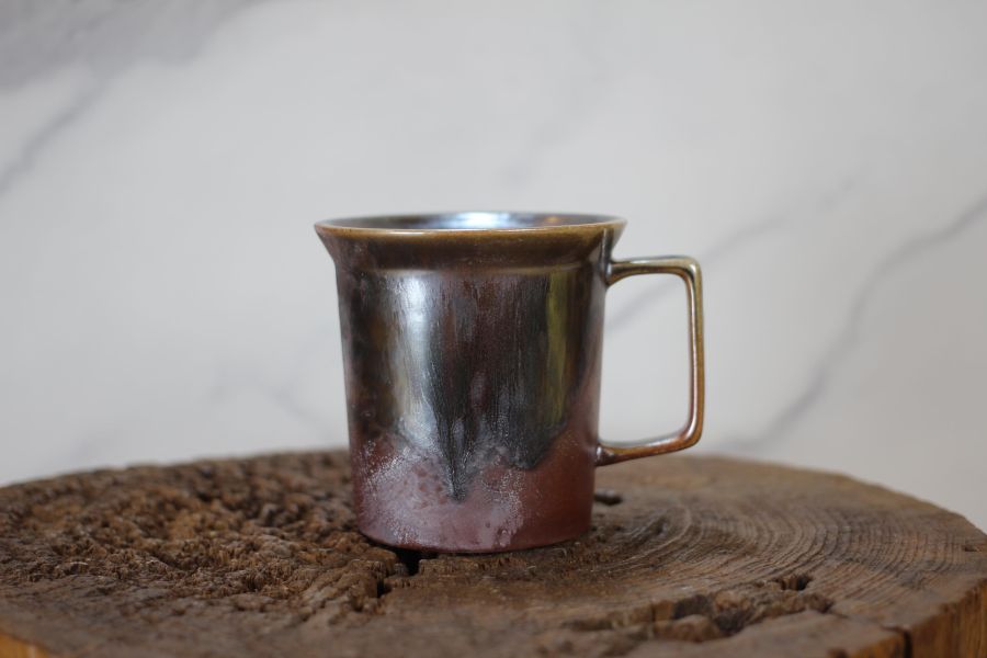 240ml 柴燒古銅金 方韻杯 咖啡杯 台灣鶯歌製 