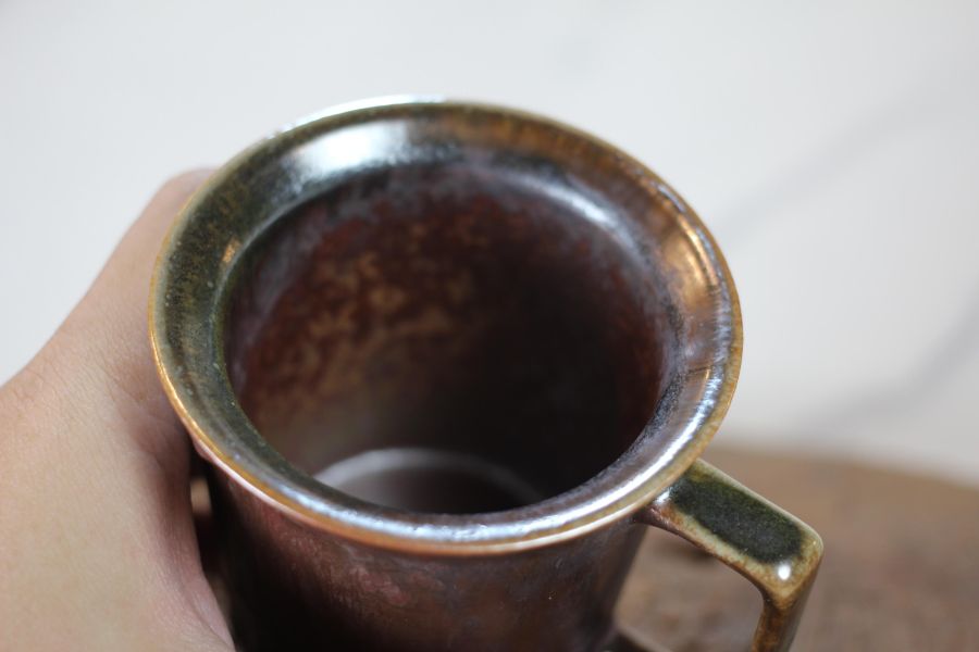 柴燒古銅金 方韻杯 咖啡杯 台灣鶯歌製 
