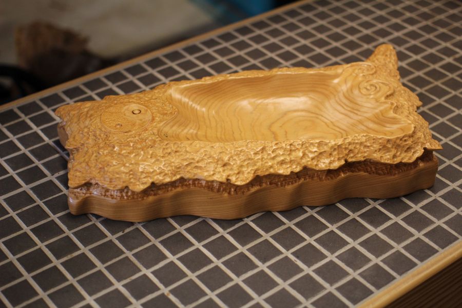 台灣紅檜 臥香座 手刻太極造型 三峽日月坊出品 