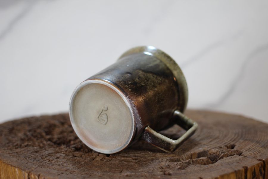 240ml 柴燒古銅金 方韻杯 咖啡杯 台灣鶯歌製 