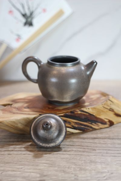 上釉 柴燒茶壺-葉敏祥老師 