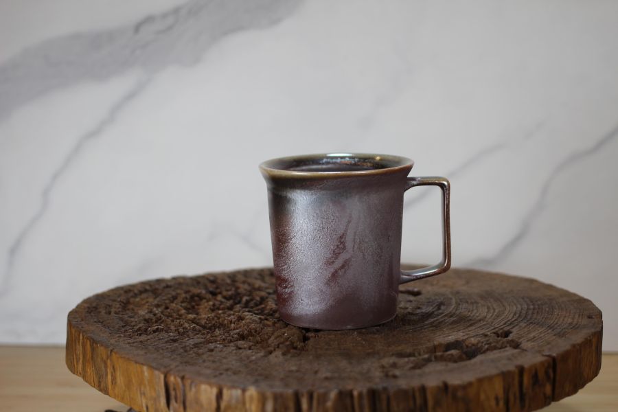 240ml 柴燒古銅金 方韻杯 咖啡杯 台灣鶯歌製 