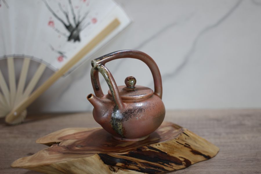 柴燒 天然落灰 提樑茶壺 -葉敏祥老師 