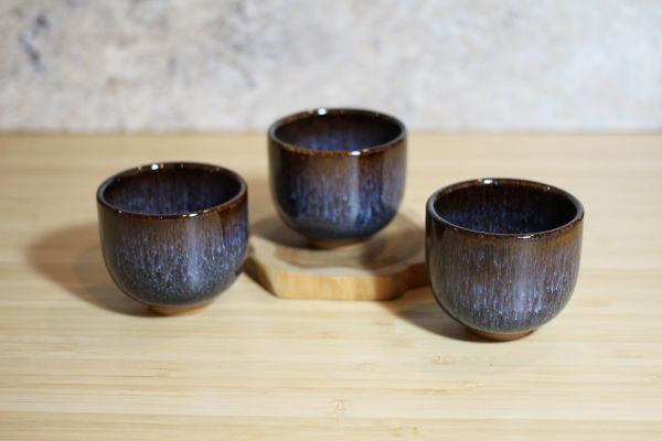 90ml 遠紅外線天目釉 直身圓口茶杯 酒杯 鶯歌名家葉敏祥作 