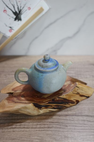 孔雀藍 柴燒茶壺-葉敏祥老師 