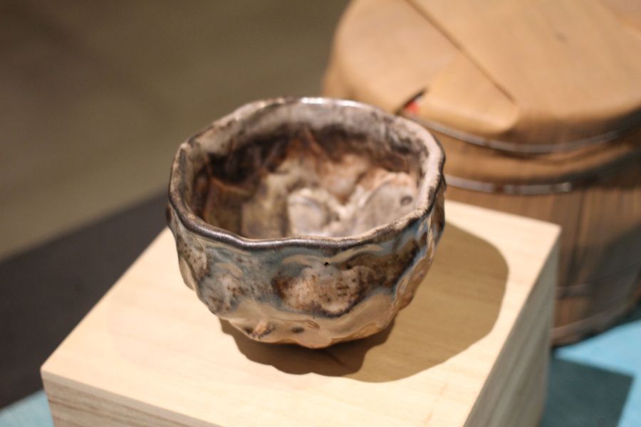 志野釉 柴燒手捏紋茶碗-張膺康老師 