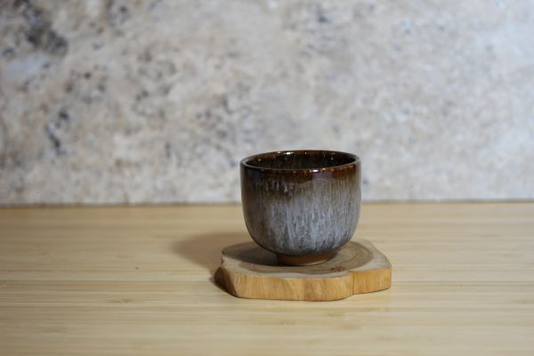 90ml 遠紅外線天目釉 直身圓口茶杯 酒杯 鶯歌名家葉敏祥作 