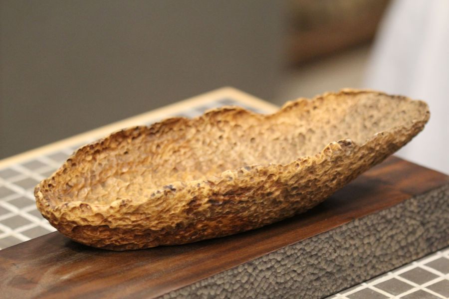 樟木 雕刻臥香座 點心盤 三峽日月坊出品 