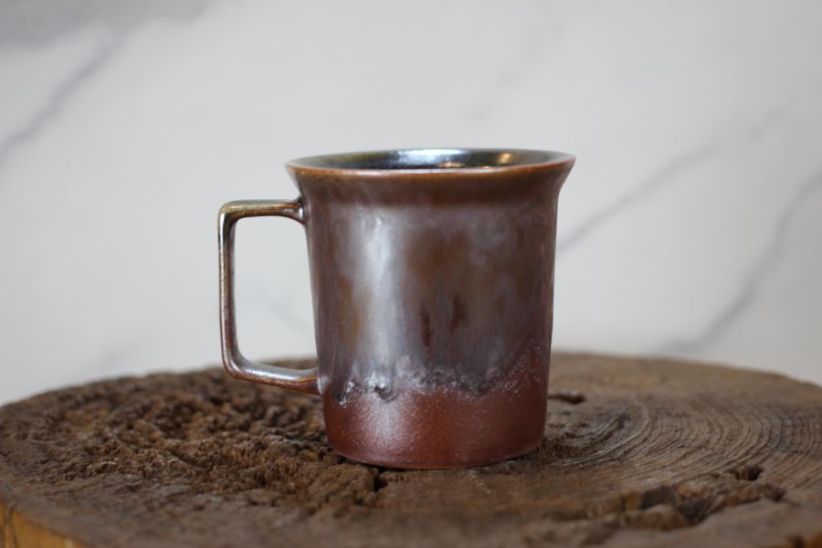 240ml 柴燒古銅金 方韻杯 咖啡杯 台灣鶯歌製 
