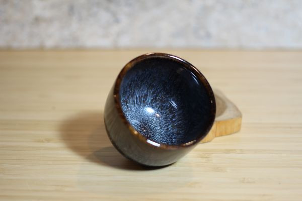 90ml 遠紅外線天目釉 直身圓口茶杯 酒杯 鶯歌名家葉敏祥作 