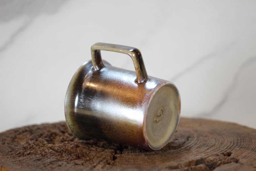 240ml 柴燒古銅金 方韻杯 咖啡杯 台灣鶯歌製 