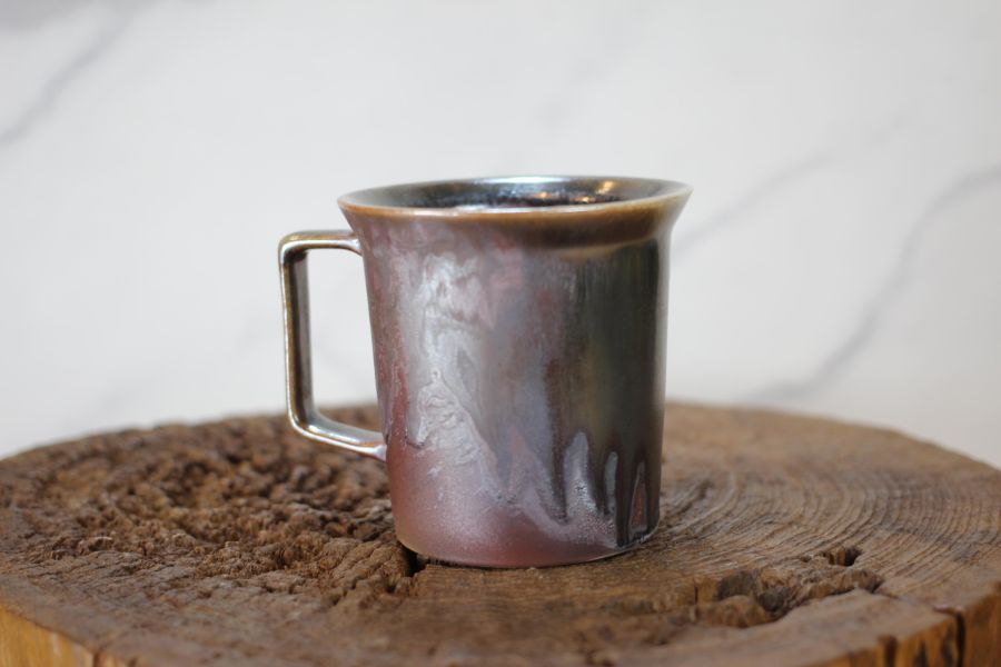 240ml 柴燒古銅金 方韻杯 咖啡杯 台灣鶯歌製 