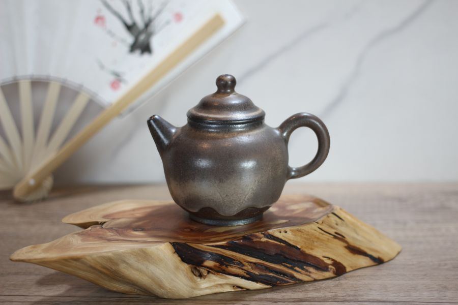 上釉 柴燒茶壺-葉敏祥老師 