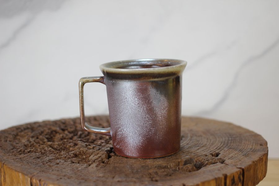 240ml 柴燒古銅金 方韻杯 咖啡杯 台灣鶯歌製 