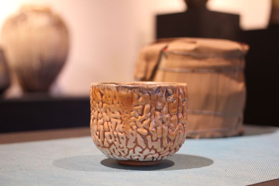 志野釉 柴燒茶碗-張膺康老師 