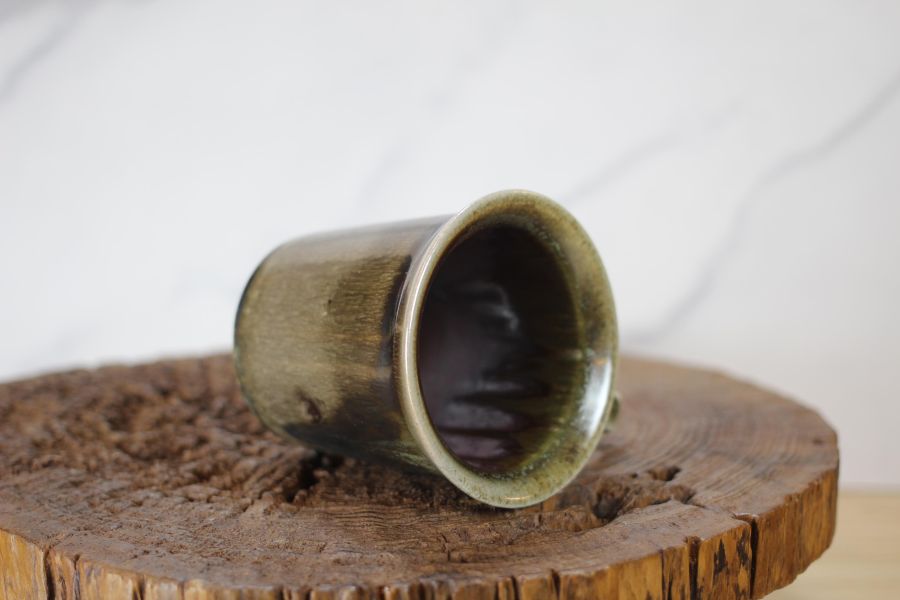 240ml 柴燒古銅金 方韻杯 咖啡杯 台灣鶯歌製 