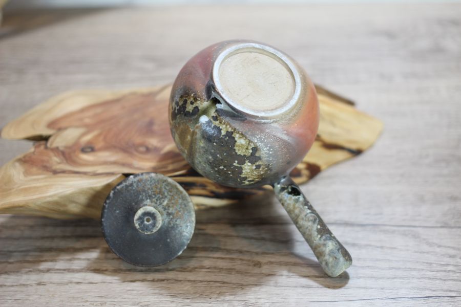天然落灰 柴燒側把茶壺-葉敏祥老師 